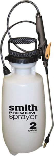 Smith Performance Sprayers - 2 Gal Chemical Safe Garden Hand Sprayer - Use with Cleaners/Degreasers, Polyethylene Tank, Funnel Mouth, Reinforced Hose - USA Tool & Supply