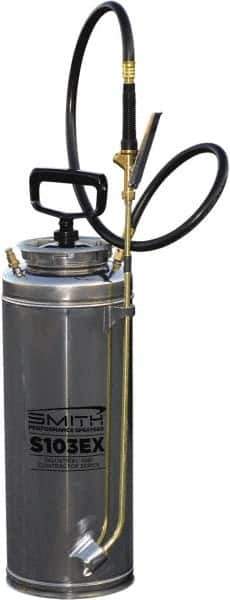 Smith Performance Sprayers - 3.5 Gal Chemical Safe Garden Hand Sprayer - Stainless Steel Tank, Wide Mouth, Reinforced Hose - USA Tool & Supply