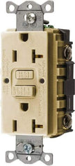 Hubbell Wiring Device-Kellems - 1 Phase, 5-20R NEMA, 125 VAC, 20 Amp, GFCI Receptacle - 2 Pole, Back and Side Wiring, Commercial Grade - USA Tool & Supply