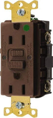 Hubbell Wiring Device-Kellems - 1 Phase, 5-15R NEMA, 125 VAC, 15 Amp, GFCI Receptacle - 2 Pole, Back and Side Wiring, Hospital Grade - USA Tool & Supply
