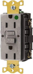 Hubbell Wiring Device-Kellems - 1 Phase, 5-15R NEMA, 125 VAC, 15 Amp, GFCI Receptacle - 2 Pole, Back and Side Wiring, Hospital Grade - USA Tool & Supply
