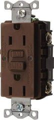 Hubbell Wiring Device-Kellems - 1 Phase, 5-15R NEMA, 125 VAC, 15 Amp, GFCI Receptacle - 2 Pole, Back and Side Wiring, Commercial Grade - USA Tool & Supply