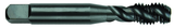 10-32 Dia. - GH2 - 3 FL - Premium HSS - Black Oxide Semi Bottoming Spiral FL Tap - USA Tool & Supply