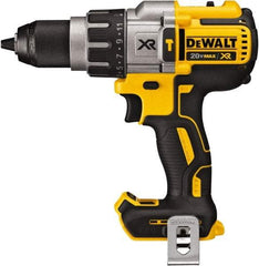 DeWALT - 20 Volt 1/2" Metal Ratcheting Chuck Cordless Hammer Drill - 0 to 38,250 BPM, 0 to 450, 0 to 1,300 & 0 to 2,000 RPM, Reversible - USA Tool & Supply