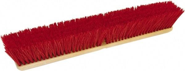 O-Cedar - 18" Heavy Duty Polypropylene Push Broom - 3-1/4" Bristle Length, Foam Block, Threaded Handle Connection, Handle Sold Separately - USA Tool & Supply