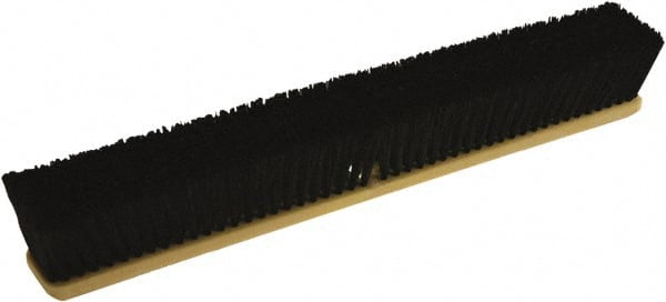 Push Broom: 18″ Wide, Polypropylene Bristle 3″ Bristle Length, Foam Block, Threaded Handle Connection