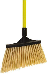 O-Cedar - 13" Wide, Yellow PET Bristles, 48" Fiberglass Handle, Angled Broom - 48 Inch Handle Length - USA Tool & Supply