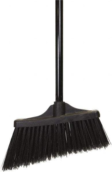 O-Cedar - 10" Wide, Black PET Bristles, 48" Metal Handle, Angled Broom - Flagged - USA Tool & Supply