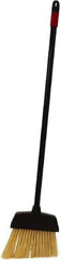 O-Cedar - 8-1/2" Wide, Beige PET Bristles, 30" Metal Handle, Angled Broom - 30 Inch Handle Length - USA Tool & Supply