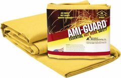 Auburn Mfr - 10' High x 8' Wide x 0.055" Thick Fiberglass Welding Curtain - Yellow, Grommet - USA Tool & Supply