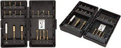 VEGA Industries - 19 Piece, Impact Driver Bit Set - #1 to #3, 1/4" Hex Drive, Phillips, Square Point - USA Tool & Supply