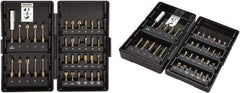 VEGA Industries - 34 Piece, Impact Driver Bit Set - #1 to #3, 1/4" Hex Drive, 5/32 to 1/4", 4 to 6mm Hex, Phillips, Square, Torx, Slotted, Hex Point - USA Tool & Supply