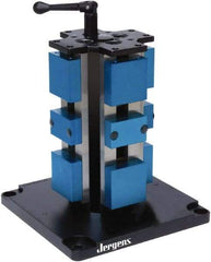 Jergens - 6" Jaw Width, 10" Max Jaw Opening, Manual Self Centering Vise - 10,100 Max Operating psi, 3-1/2" Stroke Length, 10" OAL x 8" OAW x 22.56" OAH - USA Tool & Supply