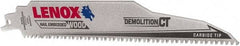 Lenox - 9" Long x 1" Thick, Carbide Reciprocating Saw Blade - Tapered Profile, 6 TPI, Toothed Edge, Tang Shank - USA Tool & Supply