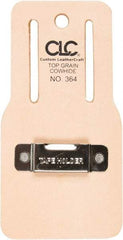 CLC - Tape Measure Holster with 1 Pocket - Leather/Steel, Natural (Color) - USA Tool & Supply