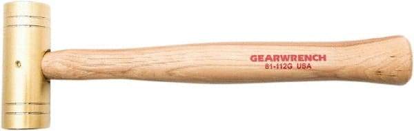 GearWrench - 2 Lb Nonsparking Brass Hammer - 13" OAL, 1-1/2" Face Diam, Hickory Handle - USA Tool & Supply