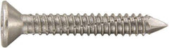 Powers Fasteners - 1/4" Diam, 2-3/4" OAL, Phillips Drive, Concrete Screw & Masonry Fastener - Stainless Steel, Passivated Finish, Includes #3 Phillips Bit - USA Tool & Supply