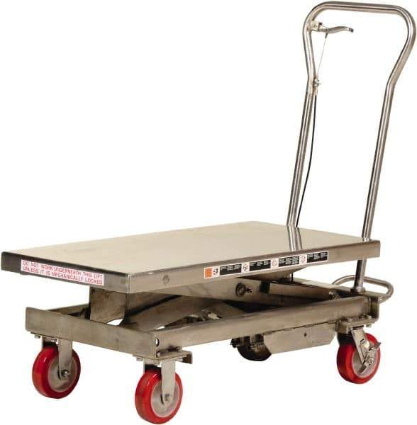 Vestil - 1,000 Lb Capacity Manual Scissor Lift - 17" to 40" Lift Height, 40" Platform Length x 20-1/2" Platform Width - USA Tool & Supply