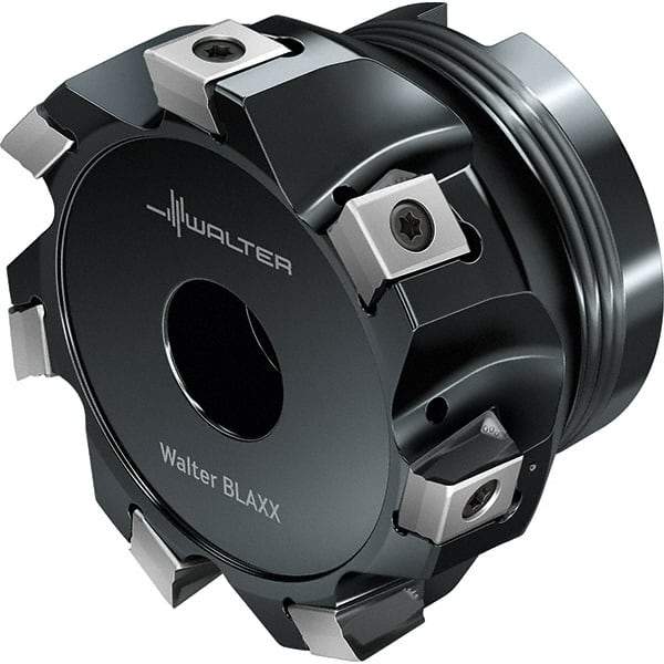 Walter - 9 Inserts, 101.6mm Cut Diam, 38.1mm Arbor Diam, Indexable Square-Shoulder Face Mill - 0° Lead Angle, 50.01mm High, Series F5141-B1-LN13_INCH - USA Tool & Supply