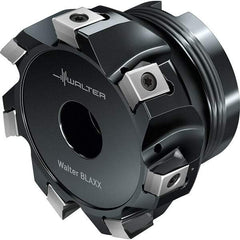 Walter - 9 Inserts, 101.6mm Cut Diam, 38.1mm Arbor Diam, Indexable Square-Shoulder Face Mill - 0° Lead Angle, 50.01mm High, Series F5141-B1-LN13_INCH - USA Tool & Supply