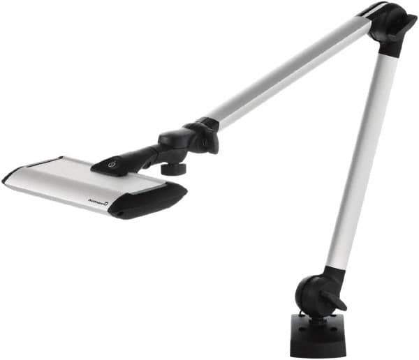 Waldmann Lighting - 40 Inch, Articulated, Clamp Mounted, LED, Silver, General Purpose Task Light - 14 Watt, 100 to 240 Volt, Nonmagnifying - USA Tool & Supply