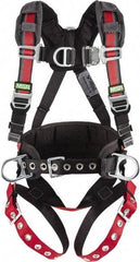 MSA - 310 Lb Capacity, Size X-Large, Full Body Construction Harness - Webbing, Tongue Buckle Leg Straps, Quick-Connect Chest Strap, Full Body Protection - USA Tool & Supply