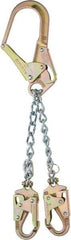 MSA - 6' Long, 310 Lb Capacity, 2 Leg Locking Snap Hook Harness Lanyard - Webbing, Locking Rebar Hook Anchorage Connection - USA Tool & Supply