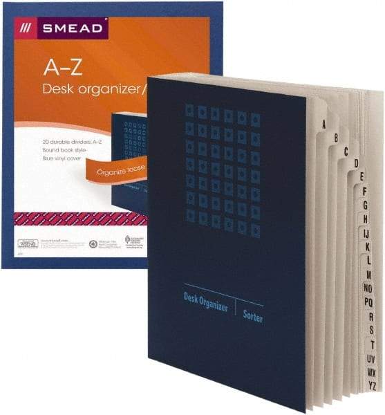 SMEAD - 9-7/8 x 11-3/4", Legal, Navy Blue, Index Folder - USA Tool & Supply