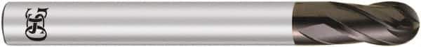 OSG - 6mm Diam, 4mm LOC, 2 Flute Solid Carbide Ball End Mill - WXS Finish, Single End, 90mm OAL, 6mm Shank Diam, Spiral Flute - USA Tool & Supply