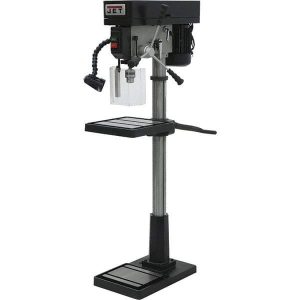 Jet - 17" Swing, Step Pulley Drill Press - 12 Speed, 1 hp, Single Phase - USA Tool & Supply