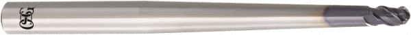 OSG - 8mm Diam, 12mm LOC, 3 Flute Solid Carbide Ball End Mill - WXS Finish, Single End, 120mm OAL, 10mm Shank Diam, Spiral Flute - USA Tool & Supply