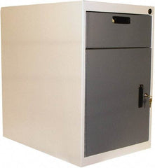 Proline - 1 Drawer, Modular Storage Cabinet - 16 Gauge Steel, 18" Wide x 26" Deep x 27-1/2" High, Blue/White - USA Tool & Supply