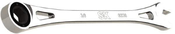 SK - 3/8" 6 Point Combination Wrench - 7-3/4" OAL, Steel, Full Polish Finish - USA Tool & Supply
