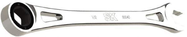 SK - 1/2" 6 Point Combination Wrench - 9.06" OAL, Steel, Full Polish Finish - USA Tool & Supply