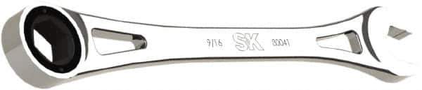SK - 9/16" 6 Point Combination Wrench - 9.44" OAL, Steel, Full Polish Finish - USA Tool & Supply