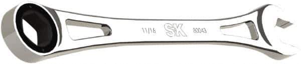 SK - 11/16" 6 Point Combination Wrench - 11" OAL, Steel, Full Polish Finish - USA Tool & Supply