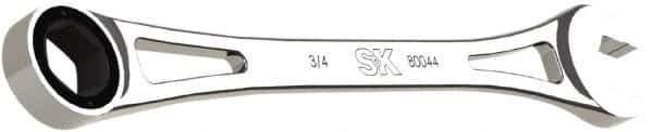 SK - 3/4" 6 Point Combination Wrench - 12" OAL, Steel, Full Polish Finish - USA Tool & Supply
