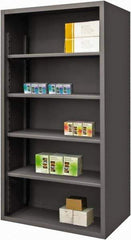 Durham - 4 Shelves, 6,600 Lb Capacity, Closed Shelving System - 60" Wide x 24" Deep x 72" High, Gray - USA Tool & Supply