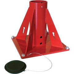 THERN - Davit Crane Bases Base Type: Pedestal Base Finish/Coating: Red Powder Coat - USA Tool & Supply