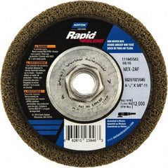 Norton - 4-1/2" Wheel Diam, 4/5" Wheel Thickness, 5/8" Arbor Hole, Type 27 Depressed Center Wheel - Fine Grade, Aluminum Oxide - USA Tool & Supply
