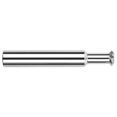 Harvey Tool - 1/4° 1/4" Cut Diam, 0.133" Cut Width, 1/4" Shank, Solid Carbide Double-Angle Cutter - Exact Industrial Supply