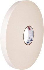 Intertape - 1/2" x 36 Yd Rubber Adhesive Double Sided Tape - 1/16" Thick, White, Polyethylene Foam Liner, Continuous Roll, Series R2215 - USA Tool & Supply