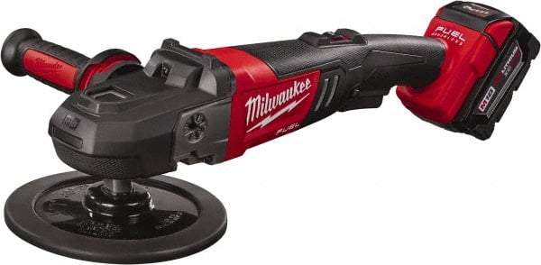 Milwaukee Tool - 7" Pad Diam, 2,200 RPM, Handheld Cordless Polisher - 18 Volts - USA Tool & Supply