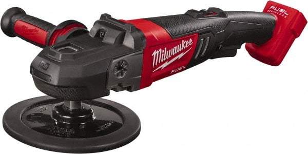 Milwaukee Tool - 7" Pad Diam, 2,200 RPM, Handheld Cordless Polisher - 18 Volts - USA Tool & Supply