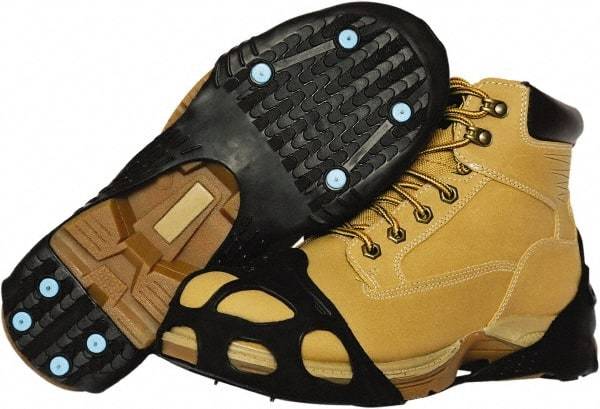 Duenorth - Size 8-11, (Women's Size 9.5-11.5) Strap-On Cleat - Tungsten Carbide Spike Traction, Black - USA Tool & Supply