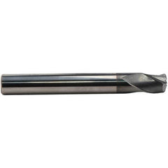 Emuge - 12mm Small End Diam, 12mm LOC, Solid Carbide 3 Flute Tapered Corner Radius End Mill - AlCr Finish, 93mm OAL, 16mm Shank Diam, Spiral Flute, 30° Helix - USA Tool & Supply
