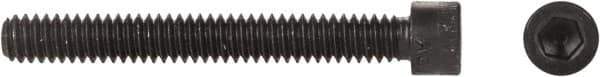 Made in USA - #10-24 UNC Hex Socket Drive, Socket Cap Screw - Alloy Steel, Black Oxide Finish, Fully Threaded, 1-1/2" Length Under Head - USA Tool & Supply