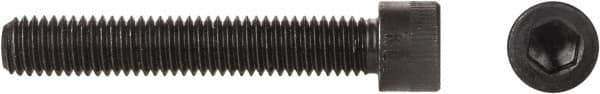Made in USA - #8-32 Thread Hex Socket Drive, Socket Cap Screw - Grade ASTM A574 Alloy Steel, Black Oxide Finish, Fully Threaded, 2-1/2" Length Under Head - USA Tool & Supply