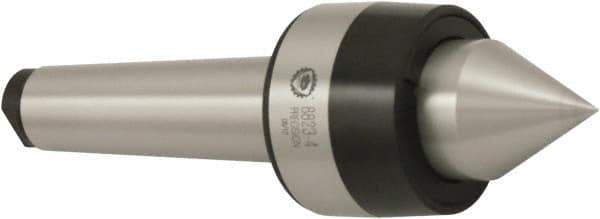 Bison - MT3 Morse Taper Shank, 48mm Head Diam, Live Center - 6,000 Max RPM, 28mm Point Diam, 1.28" Point Len, 440 Lb Max Workpiece, Standard Point - USA Tool & Supply