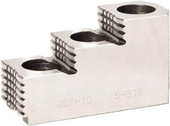 Bison - 6" Max Chuck Diam Compatibility, Steel 1.5mm x 60° Serrated Hard Lathe Top Jaws - 3 Steps - USA Tool & Supply